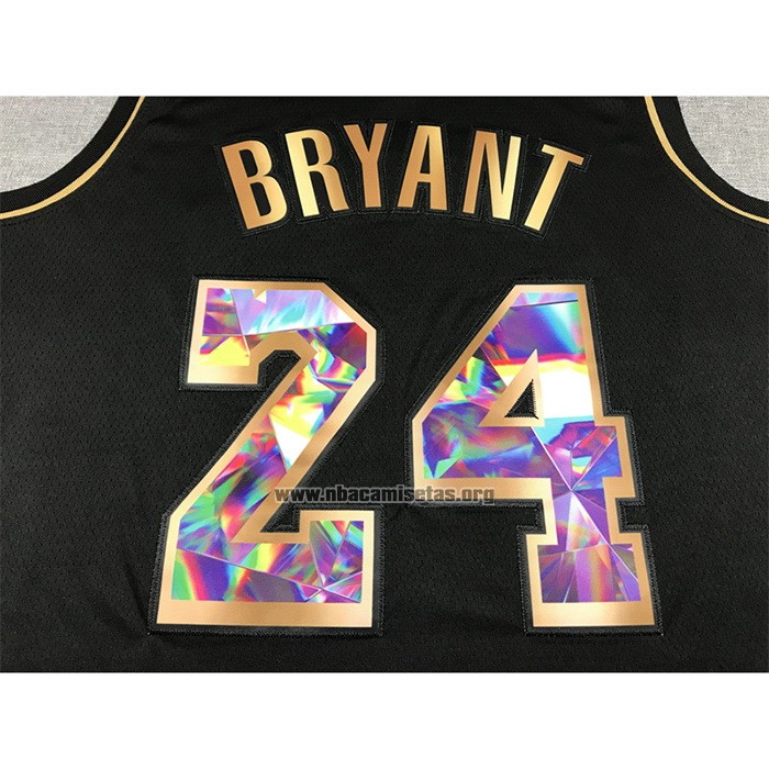 Camiseta Golden Edition Los Angeles Lakers Kobe Bryant NO 24 2021-22 Negro